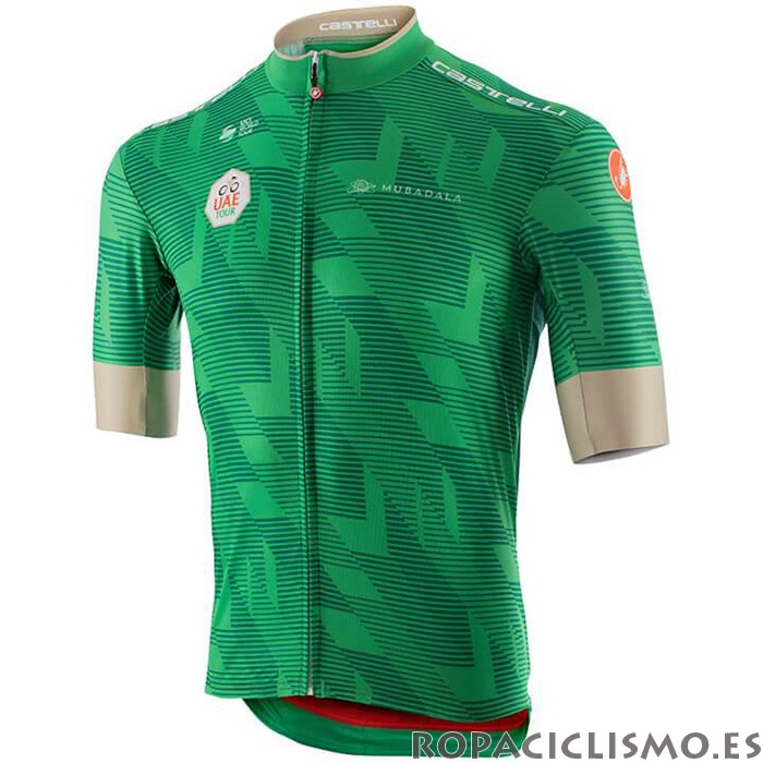 2020 Maillot Uae Tour Tirantes Mangas Cortas Verde